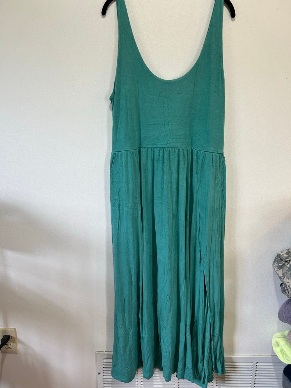A New Day green maxi dress size XL jersey pockets casual comfort